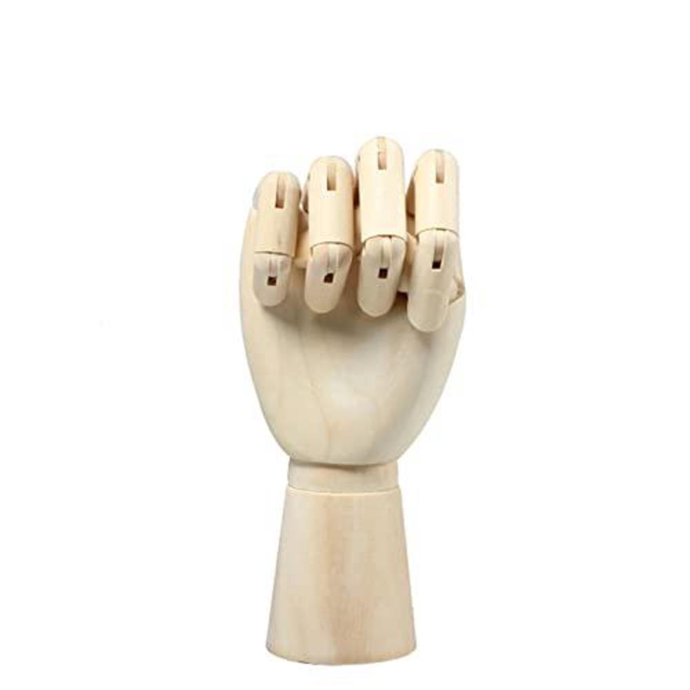 Hovico 7 inch wooden hand model flexible moveable fingers manikin hand figure hand model for drawing, sketching, painting(right hand