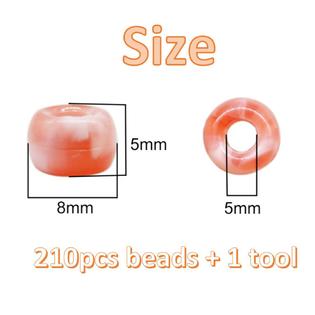 Falody 210pcs Hair Beads for Braids for Girls Large Hole Hair Beads 8mm for Girls Acrylic Pony Beads for Hair Braids Kids (3)