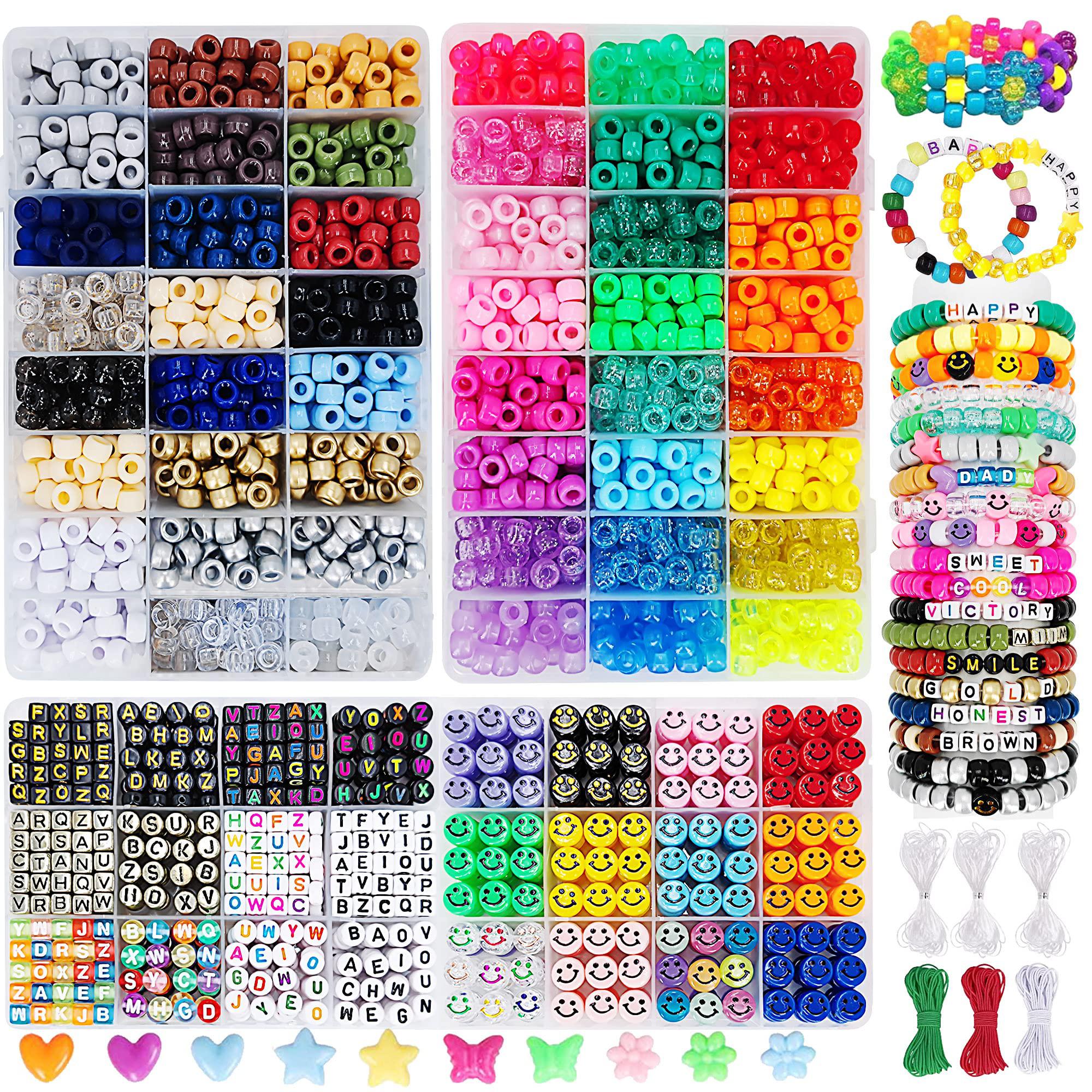 MIIIM miiim 3430pcs pony beads for bracelets making kit, 44 colors