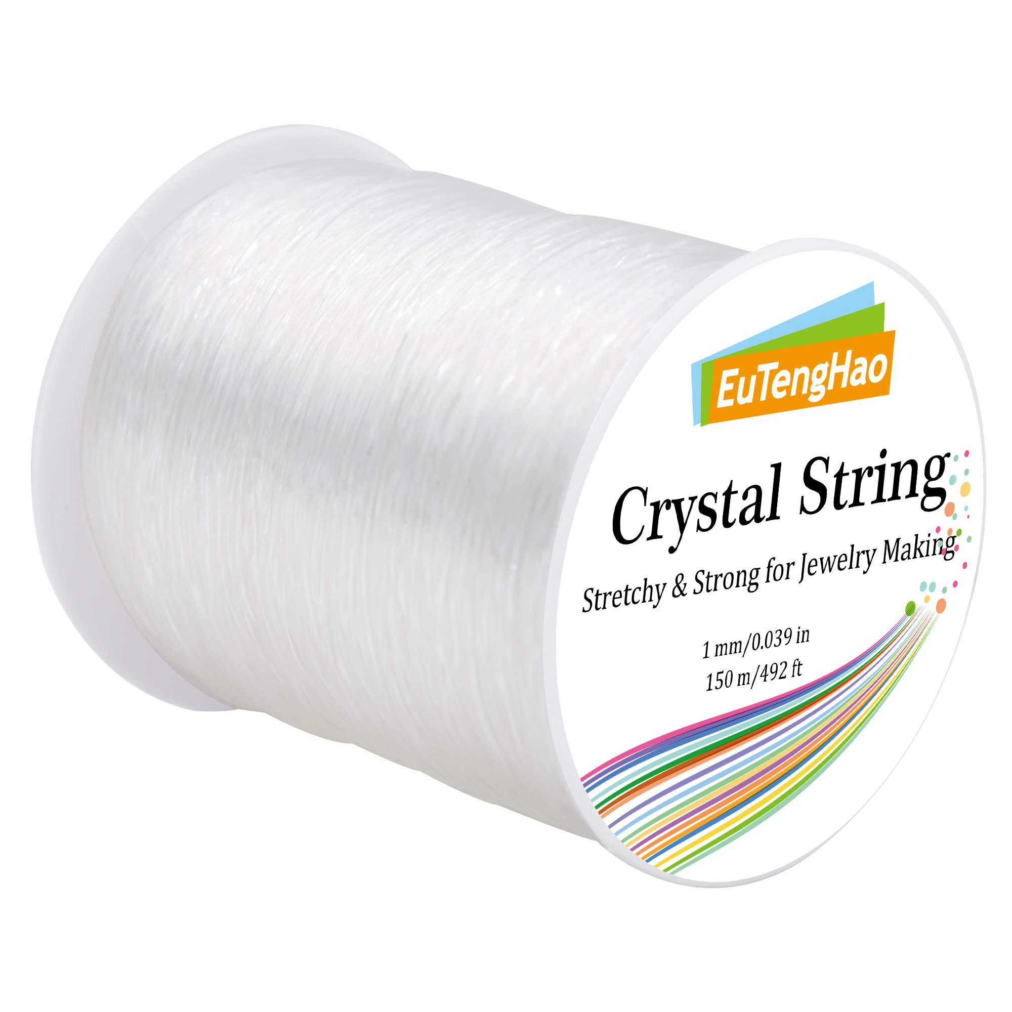 EuTengHao eutenghao 1mm crystal string elastic string for bracelets,150m/492ft  clear stretchy string for bracelets,beads stretch cord f