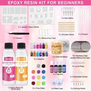 Shabebe shabebe resin jewelry making kit, resin kit for beginners with  resin molds, pigment, earring hooks for resin jewelry making