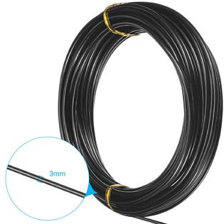 TecUnite 32.8 Feet Aluminum Wire, Wire Armature, Bendable Metal Craft Wire for Making Dolls Skeleton DIY Crafts (Black,3 mm Thickness), Aluminum