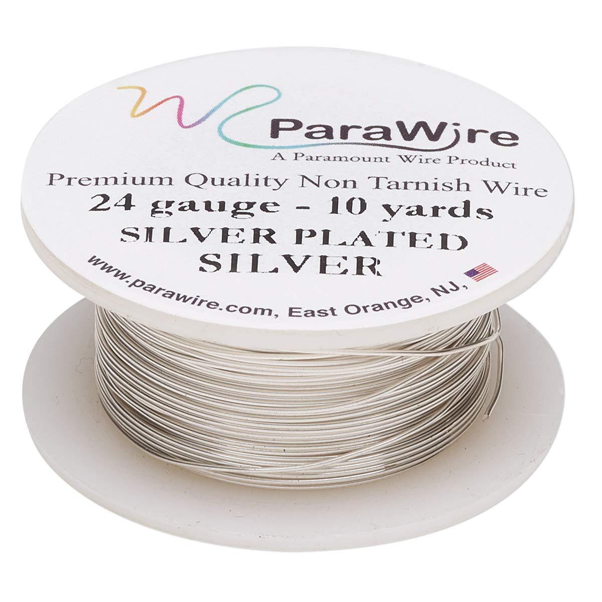 parawire? parawire silver-plated copper craft wire 24-gauge 10-yards with  clear protective coating