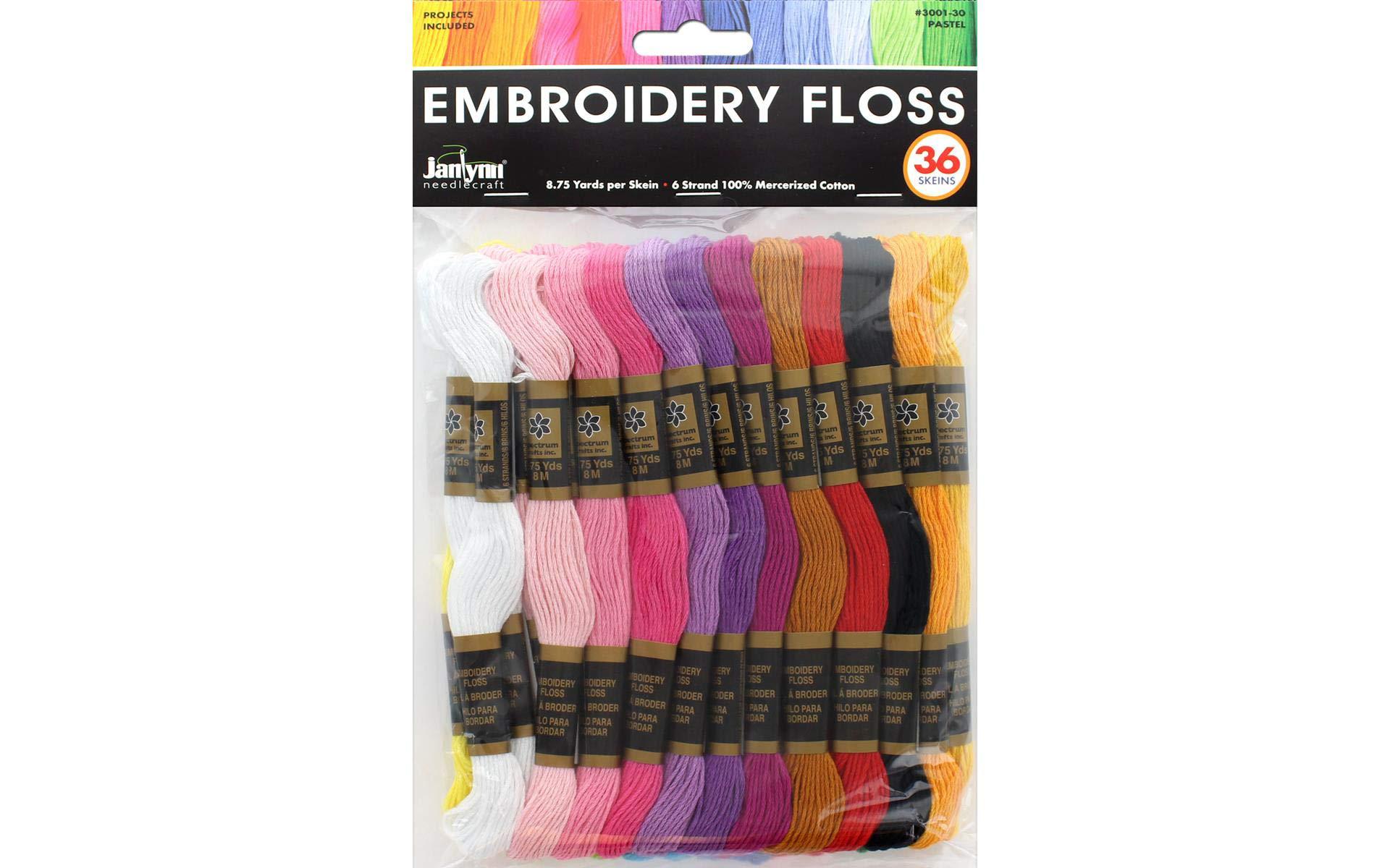 Ecstasy Crafts janlynn cotton embroidery floss pack 8.7 yards 36/pkg-pastel colors