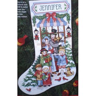 Dimensions victorian carolers counted cross stitch christmas stocking kit  #8442
