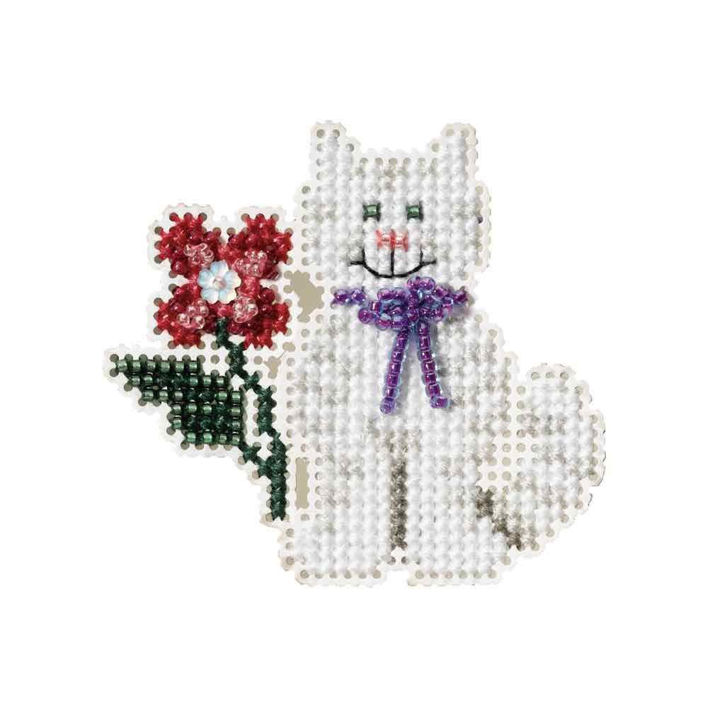 Mill Hill tropical kitty beaded counted cross stitch ornament kit mill hill 2007 spring bouquet mh18-7103