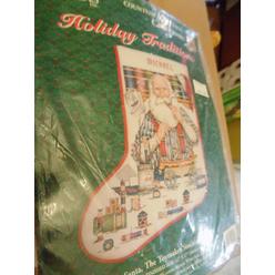 candamar santa, the toymaker stocking counted cross stitch kit 51048