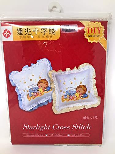 starlight cross stitch counted cross stitch sweet dreams pillow kit blue 20129