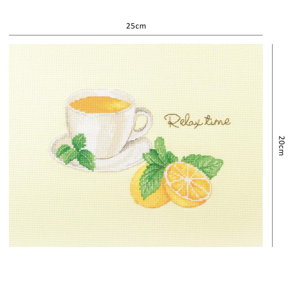 jean xiu crafts counted cross stitch kit - relax moment | 2032005 | 12'' x 14'' illustration artist - lu mei-fen 14ct count a