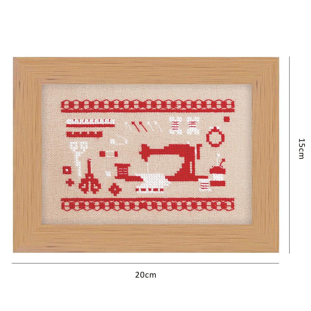 Jean xiu crafts counted cross stitch kit - sewing class | 2870504 | 6'' x 8'' classic red/white with wooden frame 28ct count aida 
