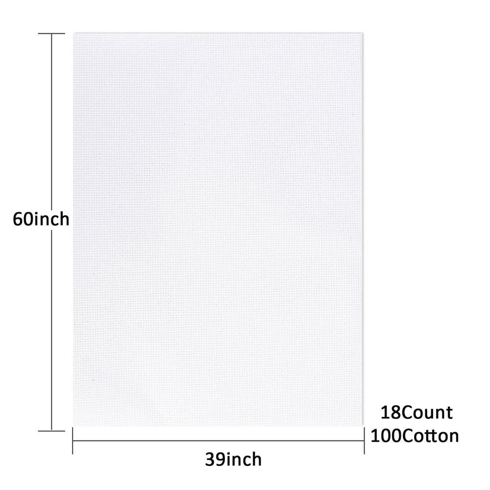 DONMON aida cloth 18 count cross stitch fabric,6039inch (18ct white)