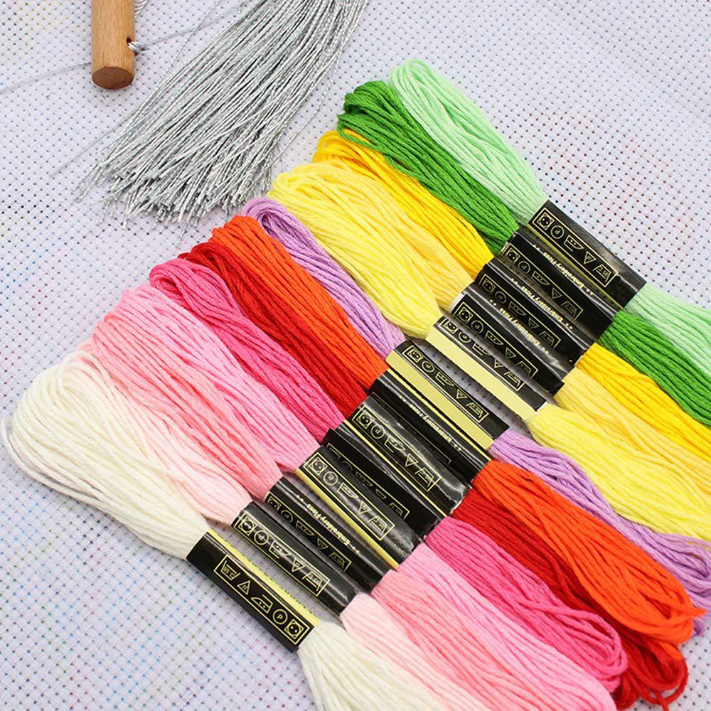 XLSFPY friendship bracelet string 50 skeins rainbow color embroidery floss cross stitch embroidery thread cotton friendship bracelet