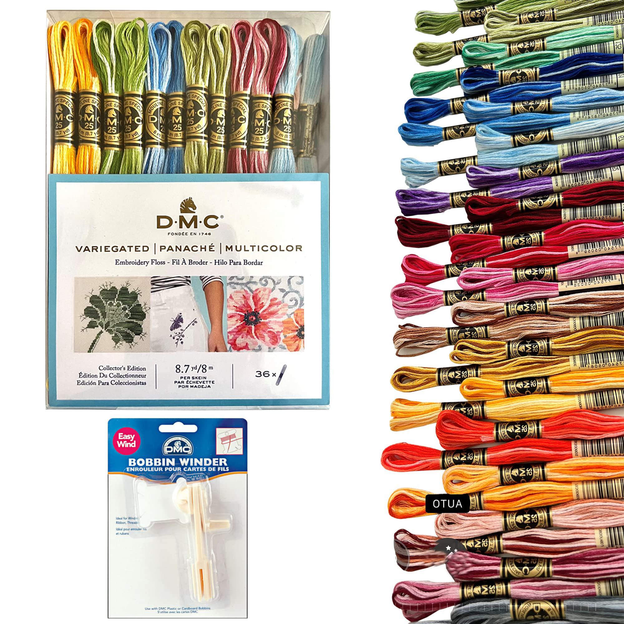 Charming Melodie dmc embroidery floss ,variegated embroidery thread,36 multicolor cross stitch threads bundle with bobbin winder,dmc color var