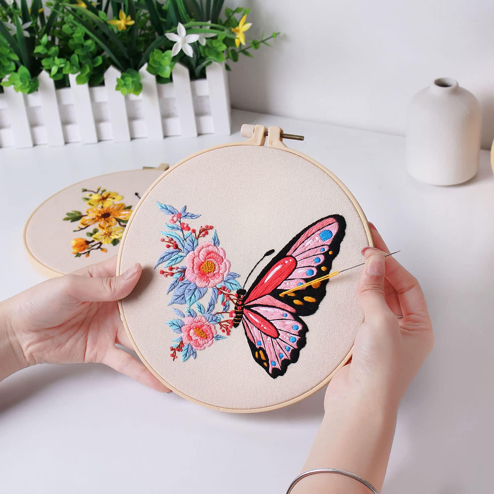 Konrisa konrisa embroidery starter kits with butterfly flower