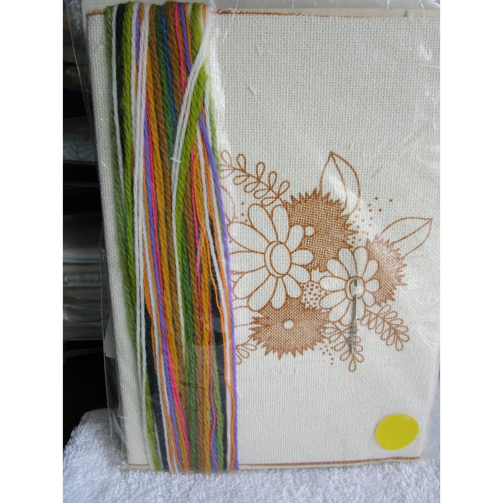 lovithanko cornflowers and daisies jiffy stitchery embroidery kit 4`` x 5`` vintage 1978 ##cardladywichita