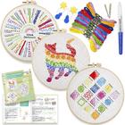 CRAFTILOO Learn 30 Stitches Cat Embroidery Kit for Beginners Beginner Embroidery Kit with Stamped Embroidery Patterns Embroidery Kits Embroidery Star