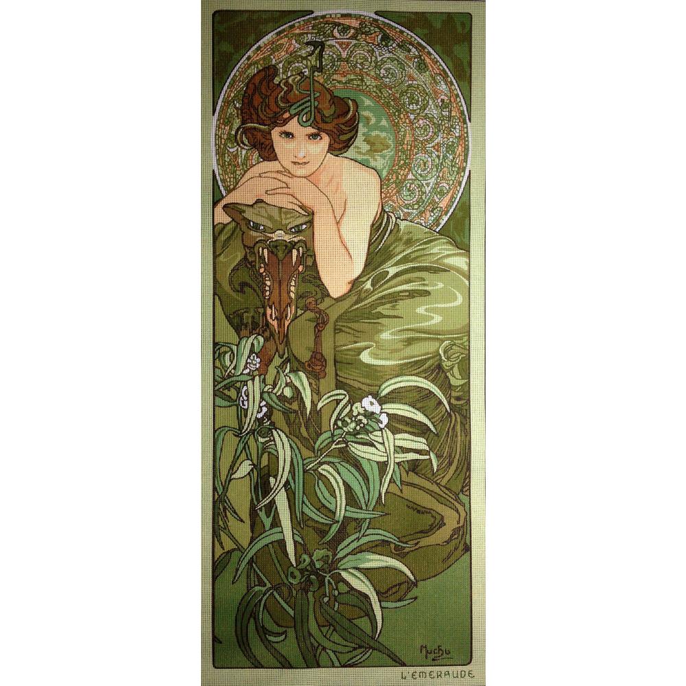 hudemas needlepoint kit tapestry mucha ladies collection printed canvas and threads (617)