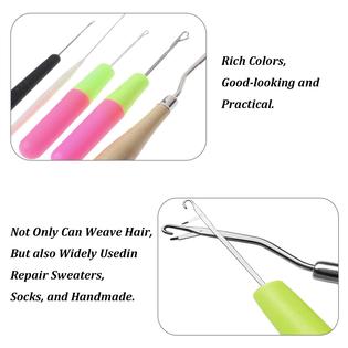 upruyo 5 pieces latch hook tool crochet needle for hair 5 different size  bent latch hook