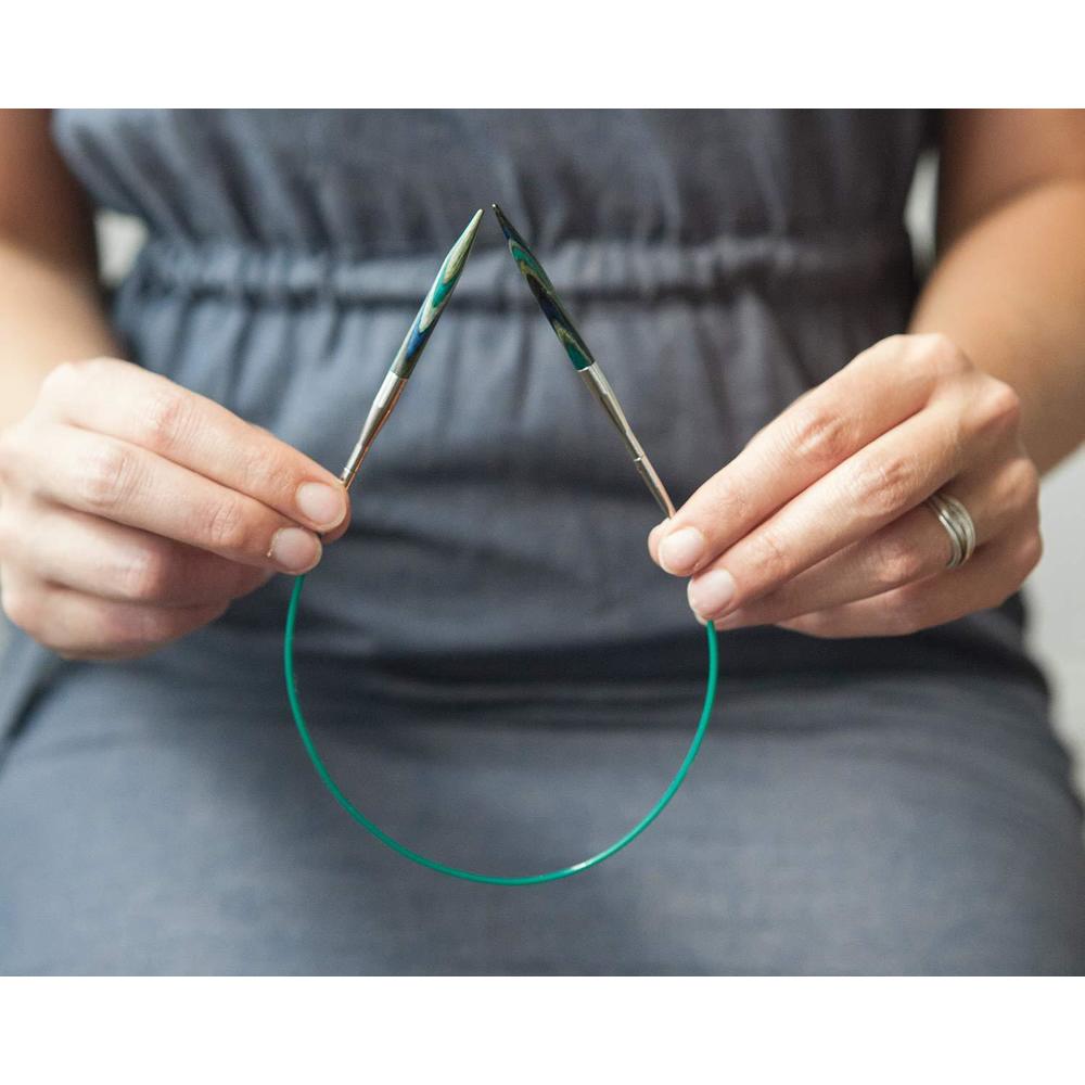 knit picks options 2-3/4" short tip interchangeable wood knitting needle set (caspian)