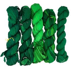 revolution fibers - 100% recycled saree (sari) silk ribbon yarn - bulky weight - 50 yards per 100 grams | knitting & crocheti