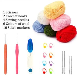dudoct crochet kits for beginners adults, crochet starter kit, crochet sets  for adults with wool