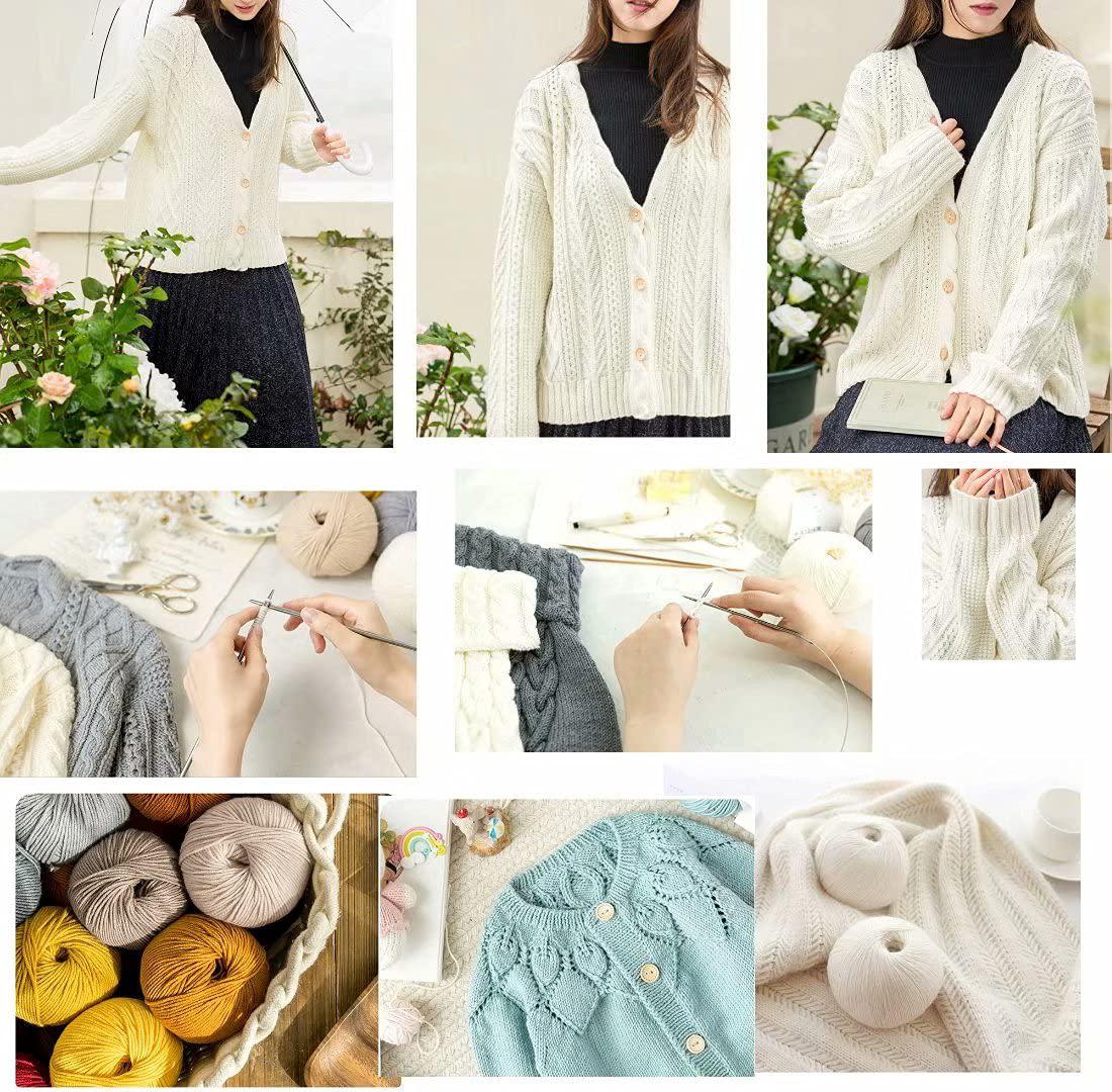 yarxlex 100% cashmere luxury soft lightweight crochet and knitting yarn - white, 008