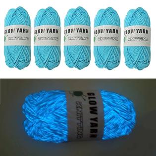 yingxue 5 rolls glow in the dark yarn upgrade glow yarn luminous knitting  glowing crochet yarn for crocheting, sewing supplies for kn