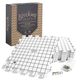 HEPHAESTUS hephaestus crafts blocking mats for knitting - pack of 9 gray blocking  boards with grids for needlepoint or crochet. 150 t-pi