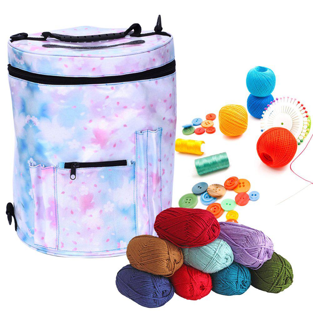 cjc large knitting tote bag yarn storage organizer bag drum storage for crochet and knitting knitting yarn holder lightweight and