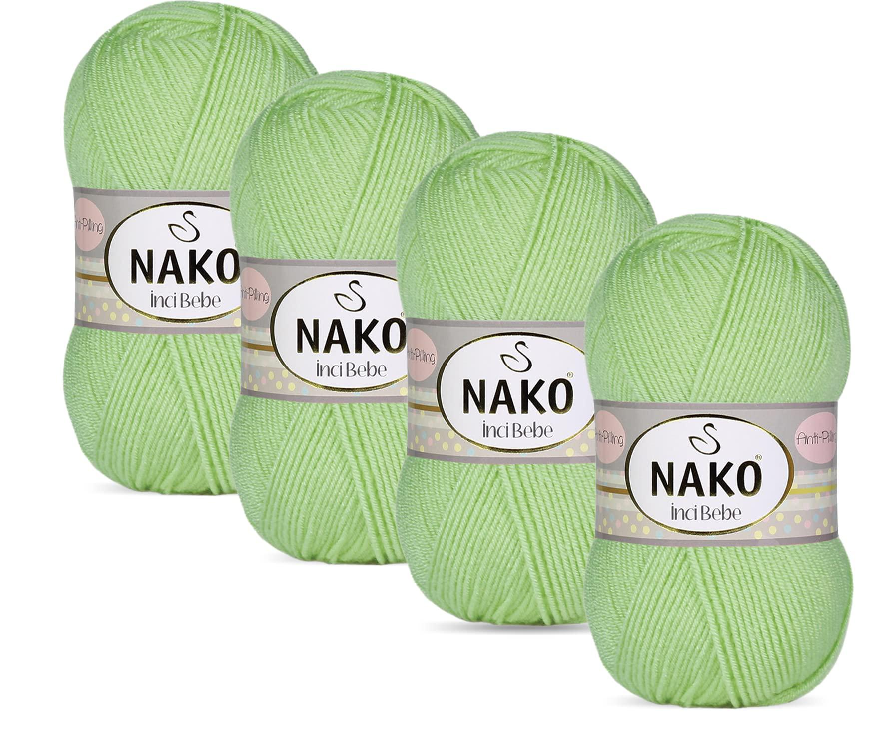 nako ?nci bebe,baby knitting yarn,(4balls) each skein(ball) 3.53 oz (100g),scarf, beret, booties, cardigan, you can safely us