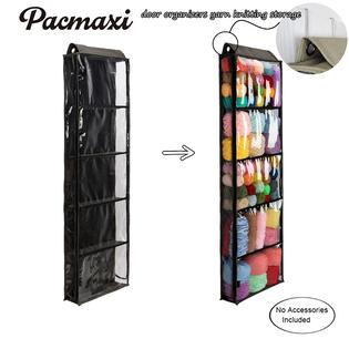 PACMAXI hanging yarn storage knitting organizer storage with 5  compartments, clear wall display bulk yarn organizer