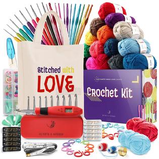 Hearth & Harbor hearth & harbor crochet kit for beginners adults - beginner crochet  kit for kids with counting crochet hook set digital, croc