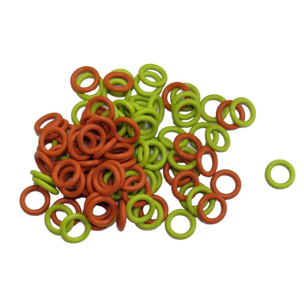 Captain O-Ring LLC (100 pack) soft stitch ring markers, orange & yellow (small size for needle sizes 0-8, for knitting/crochet/etc)