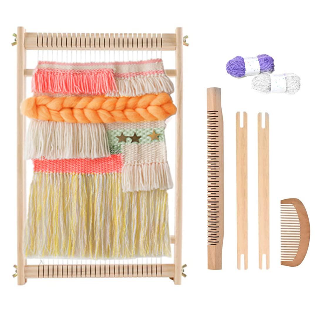 Ayasee wooden weaving loom, multi-craft weaving frame to handcraft for kids  and beginners, 15.7 x 11.8in/ 40 x 30cm
