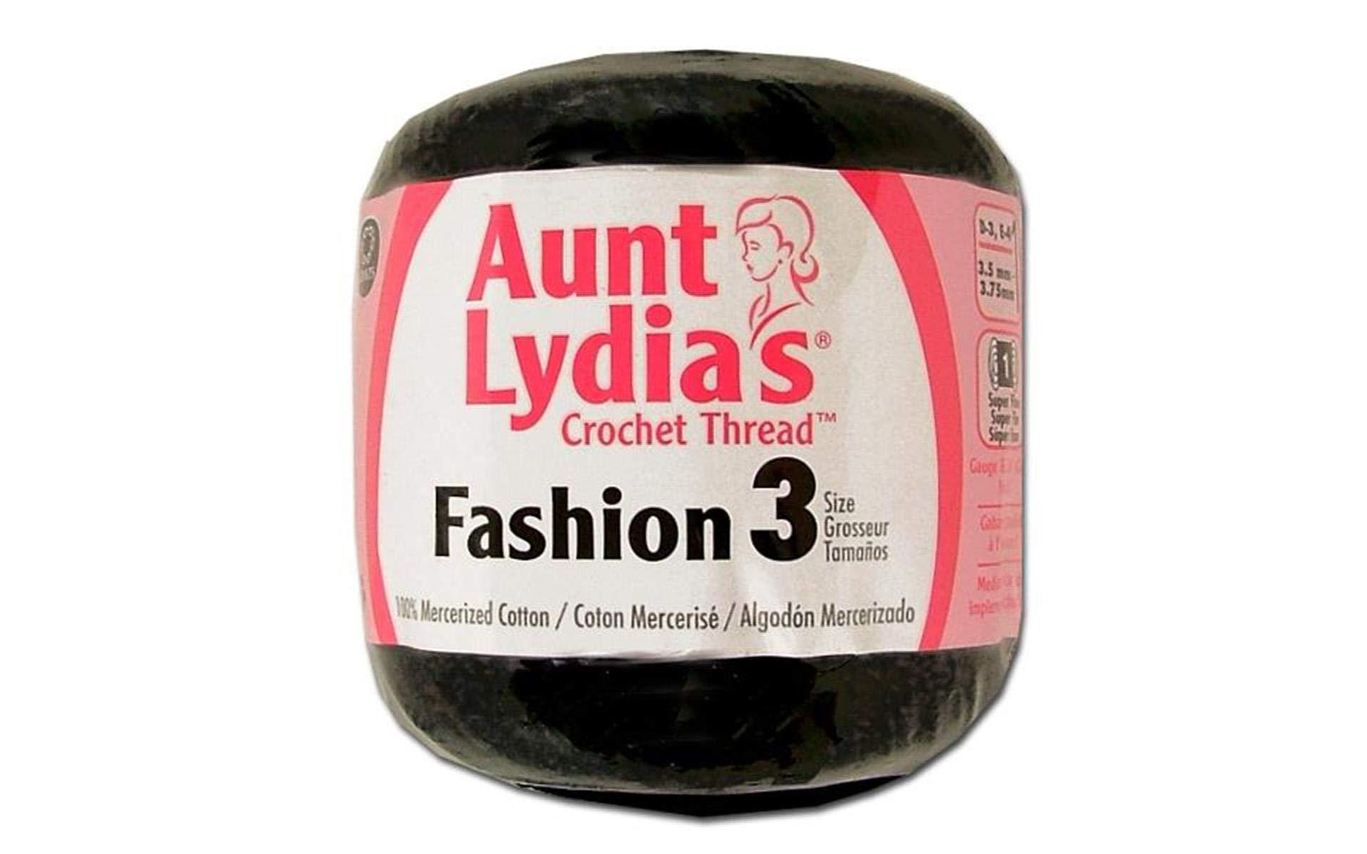Red Heart aunt lydia's fashion crochet thread size 3-black
