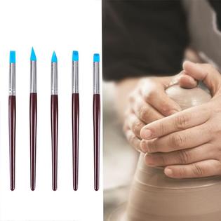 QYAJS silicone clay sculpting tool 5pcs rubber tip silicone brushes pottery  clay pen shaping carving tools