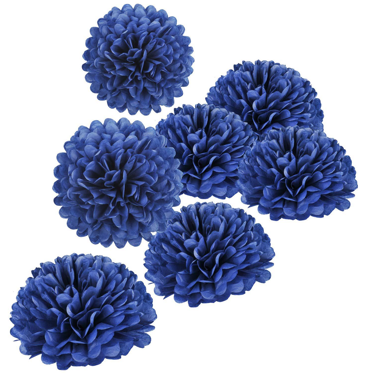 misu 10 navy blue tissue pom poms diy tissue paper flowers for birthday  wedding baby shower tea party dessert table decorati