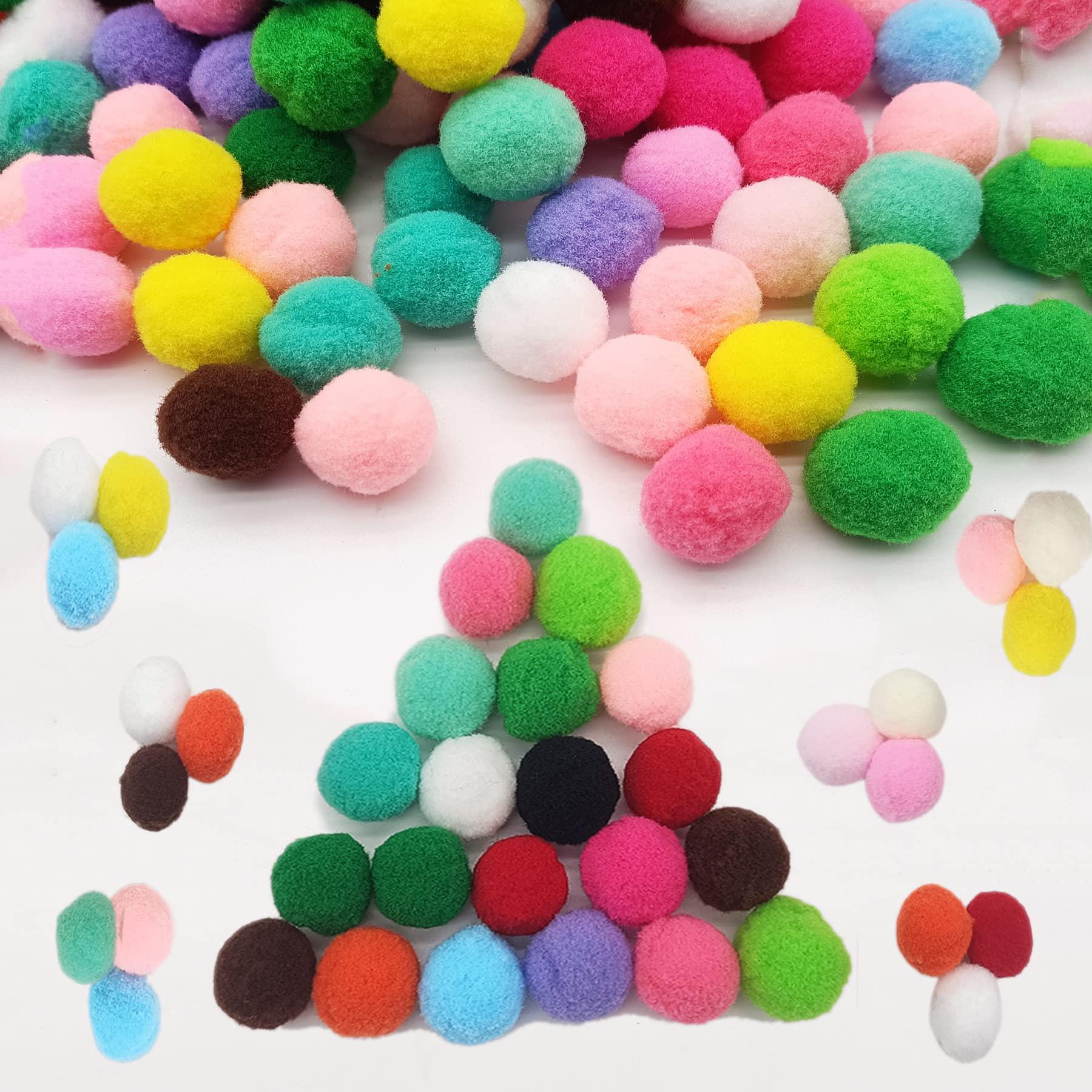 Chwang 320 Pieces 20 Colors Pom Pom Balls,1 inch Multicolor Pompoms for Kids Arts and Craft Projects, Assorted Pom Poms Decor