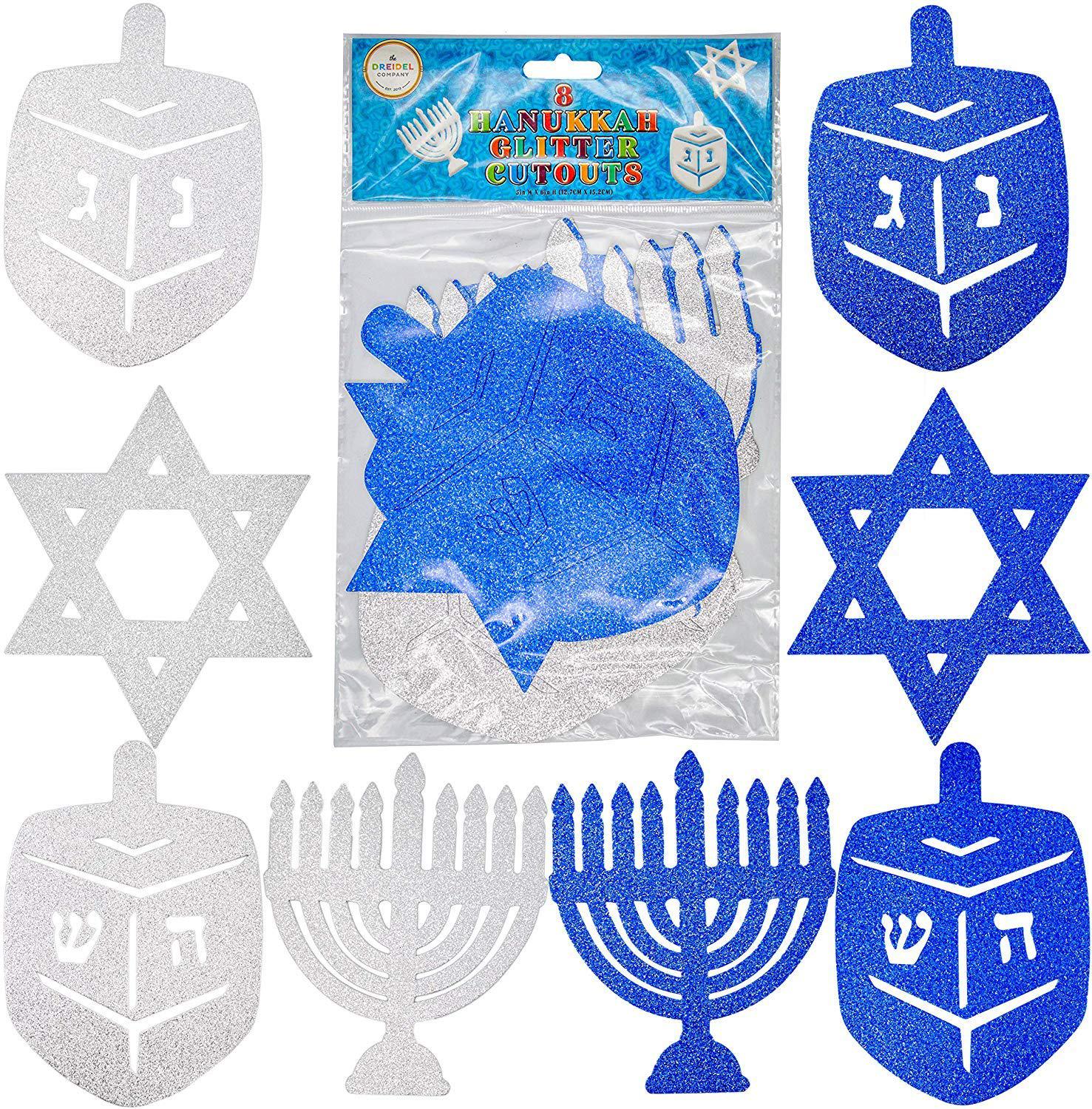 The Dreidel Company jumbo hanukkah glitter confetti - holiday confetti - star - dreidel - blue and silver (single)