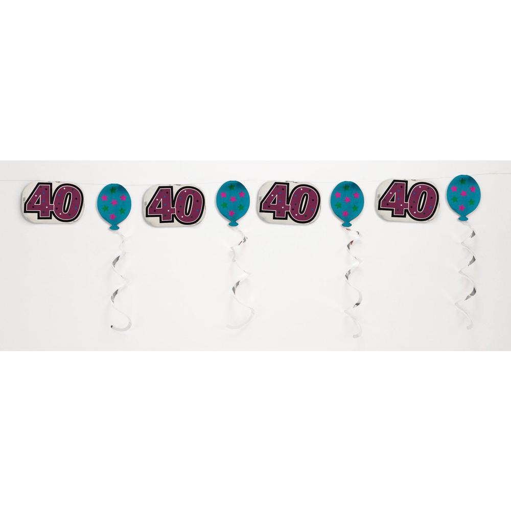 Creative Converting embossed foil party decor garland, 40th