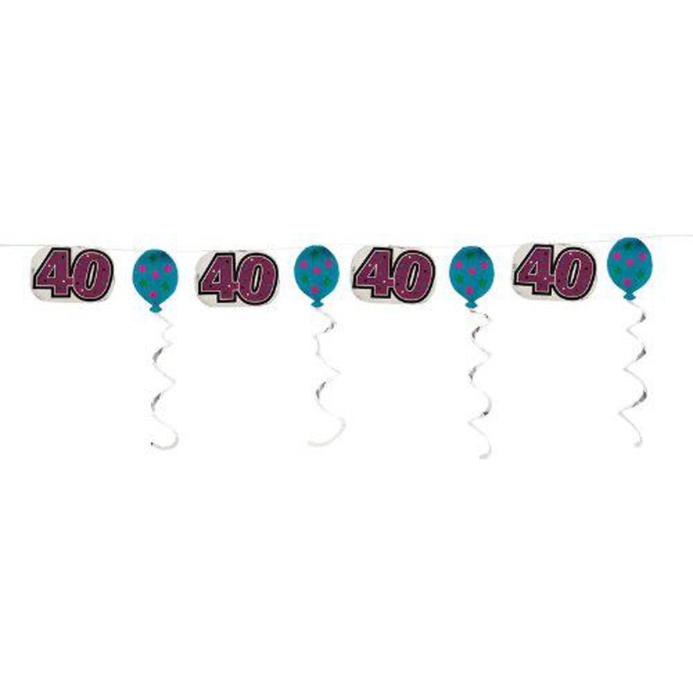 Creative Converting embossed foil party decor garland, 40th