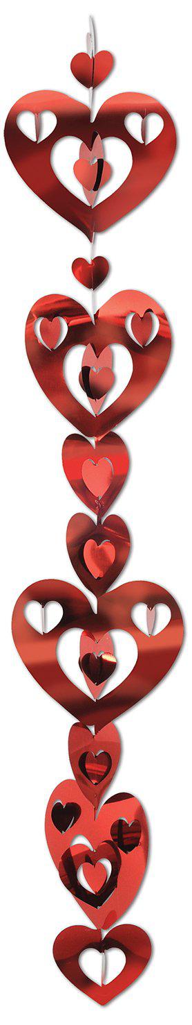 Beistle 3-d prismatic heart gleam 'n garland party accessory (1 count) (2/pkg)
