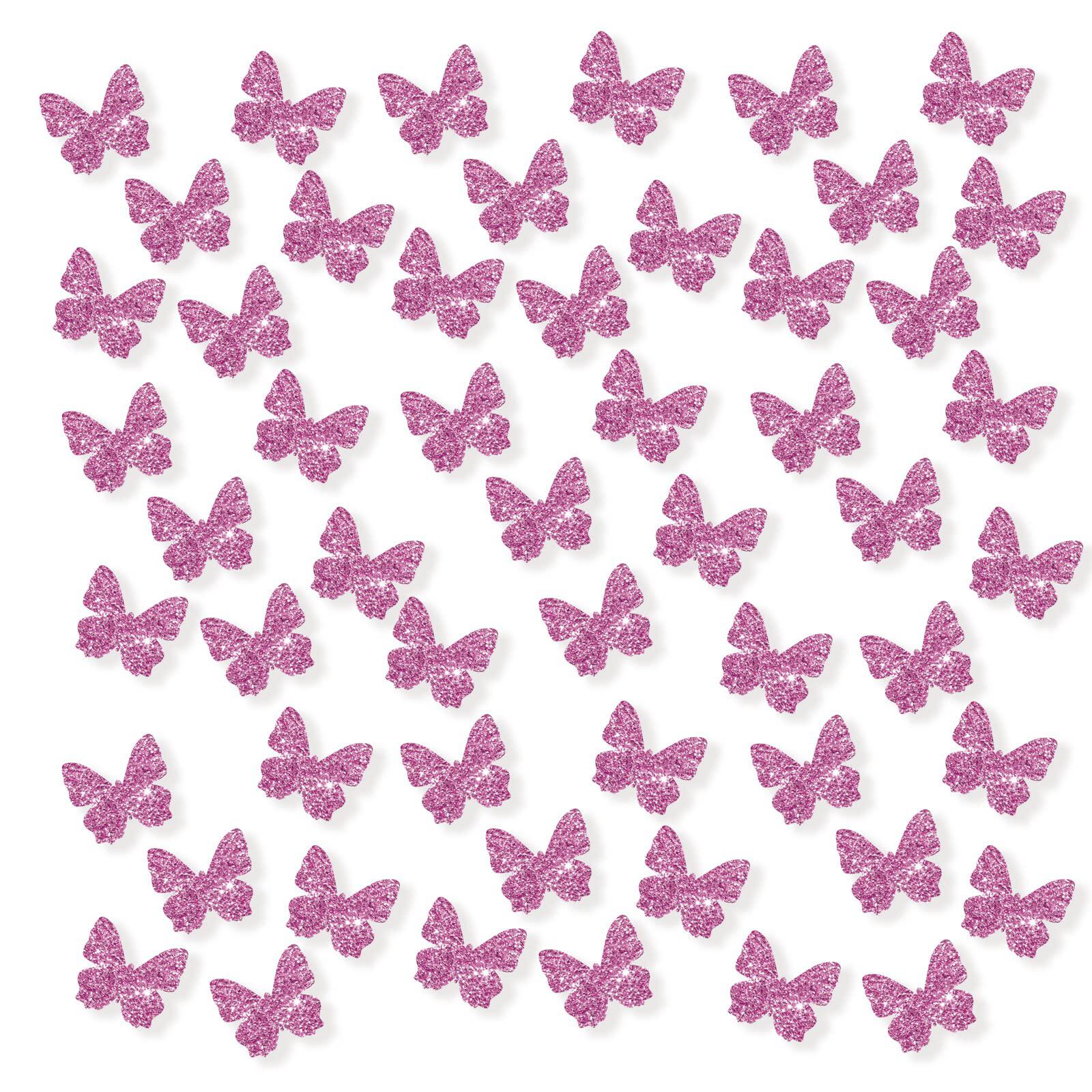 pinkaaj set of 100 butterfly confetti, pink glitter butterfly paper scatter, butterfly party confetti, butterfly smash cake d