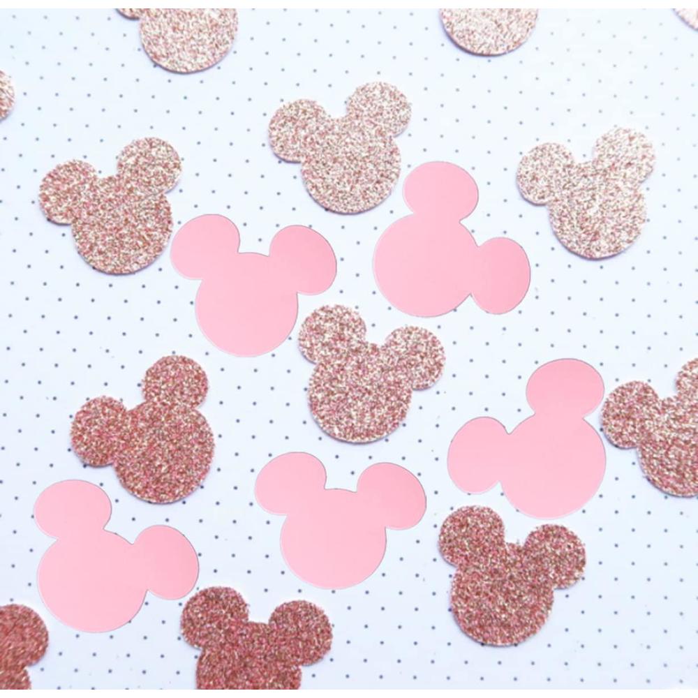 chcn 100 pcs minnie mouse confetti,pink rose gold minnie mouse confetti, paper confetti sprinkles table scatters,first birthd