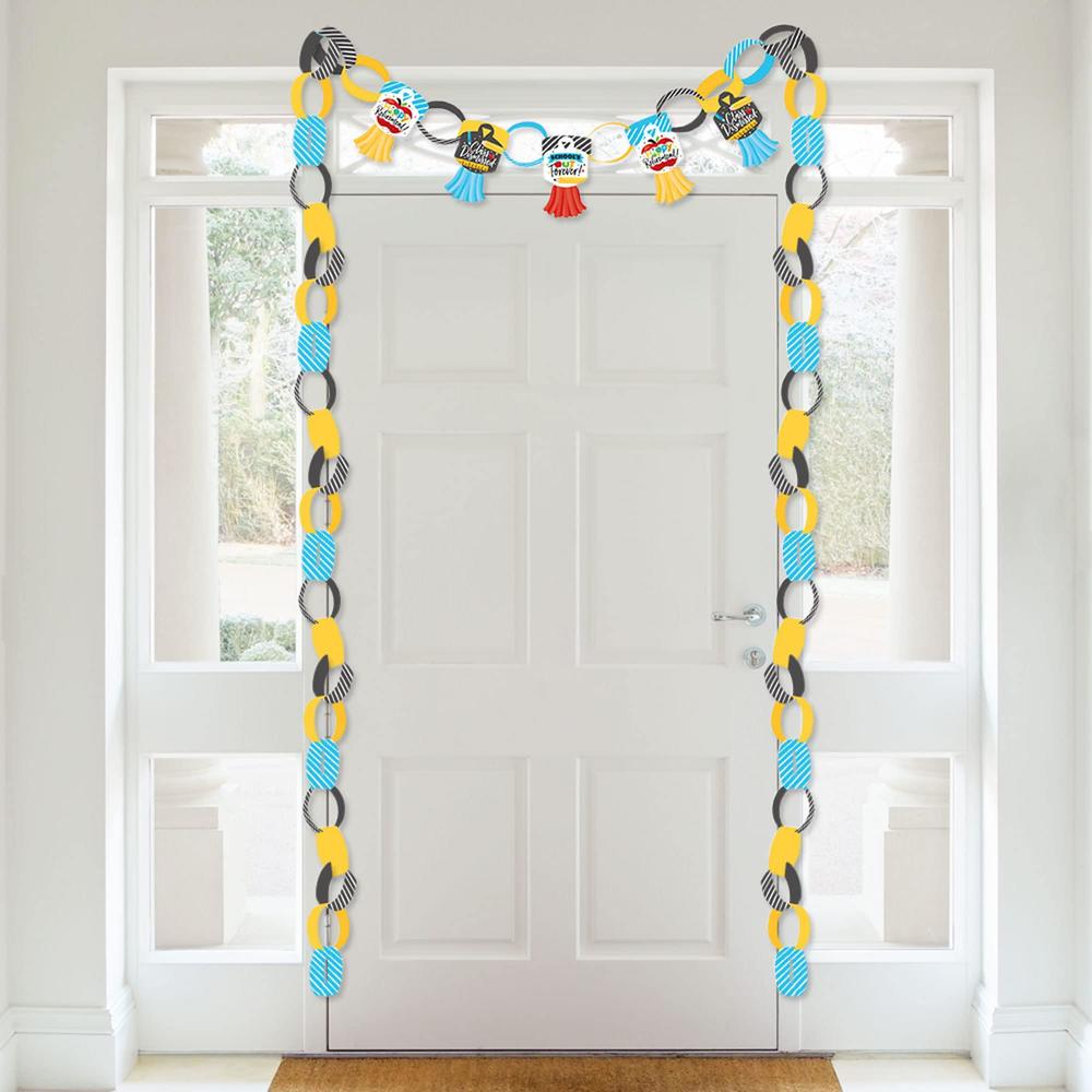 big dot of happiness teacher retirement - 90 chain links and 30 paper tassels decoration kit - happy retirement party paper c