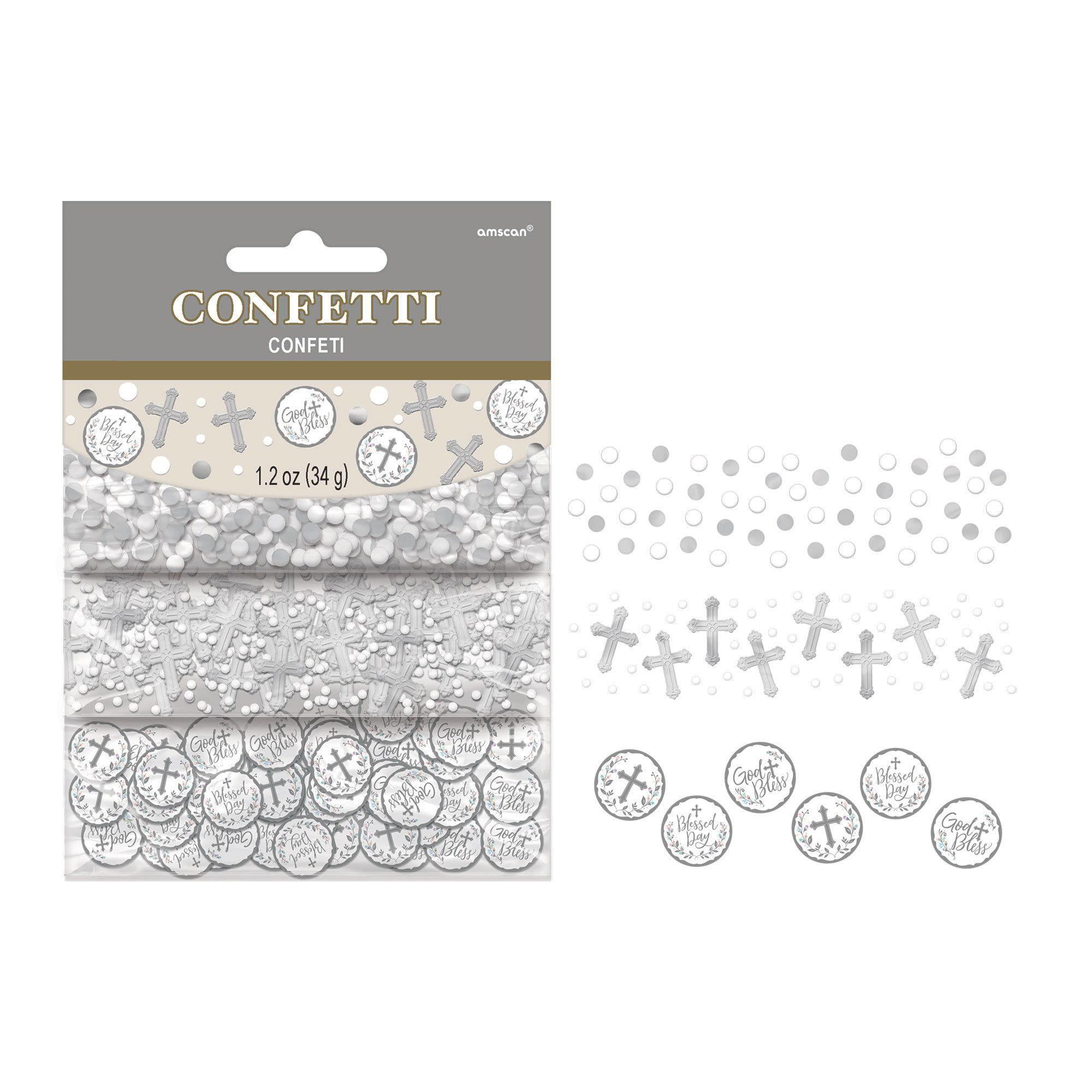Amscan holy day value confetti | white/silver | 1.2 oz. | 1 pack