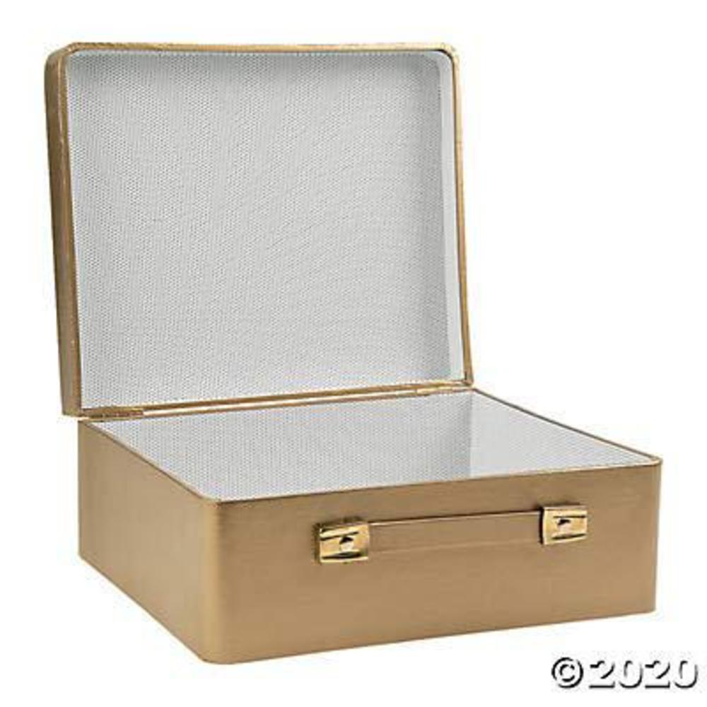 Fun Express gold mini suitcase centerpiece - wedding party decorations