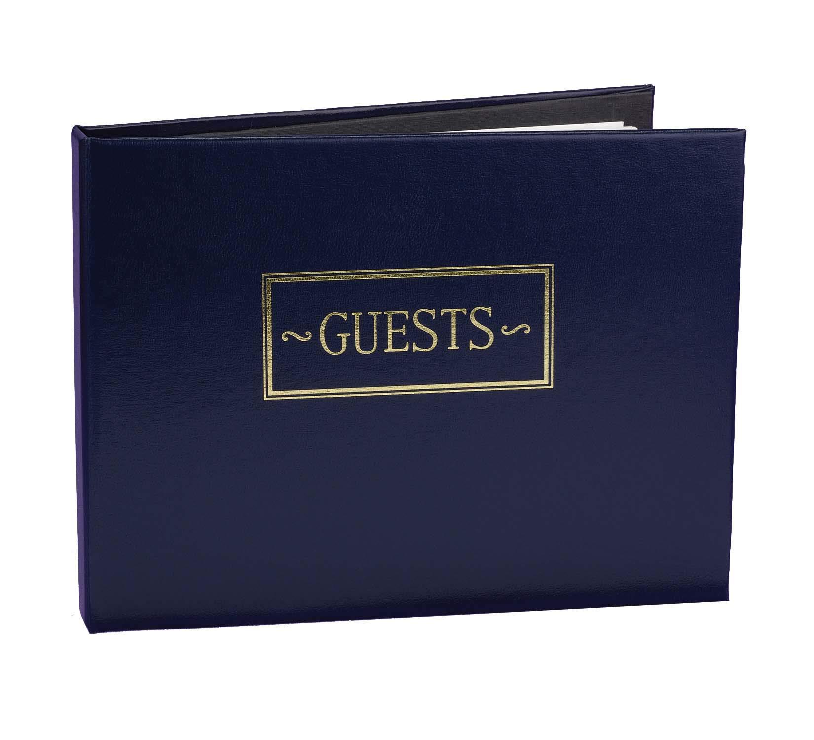 hortense b. hewitt wedding accessories guest book, navy, 7.5-inches x 5.75-inches
