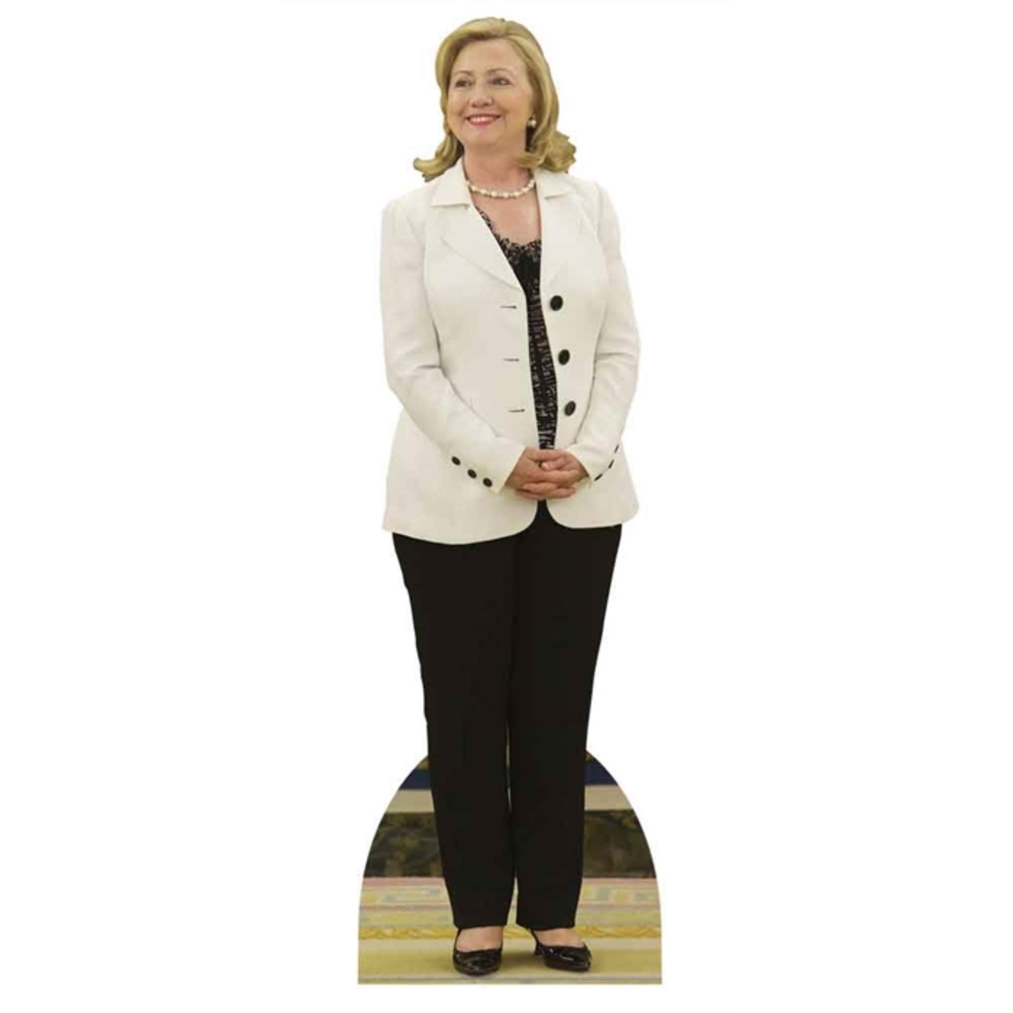 star cutouts, hillary clinton (white jacket), cardboard cutout stand-up, politician life-size stand-in - 71" x 23"
