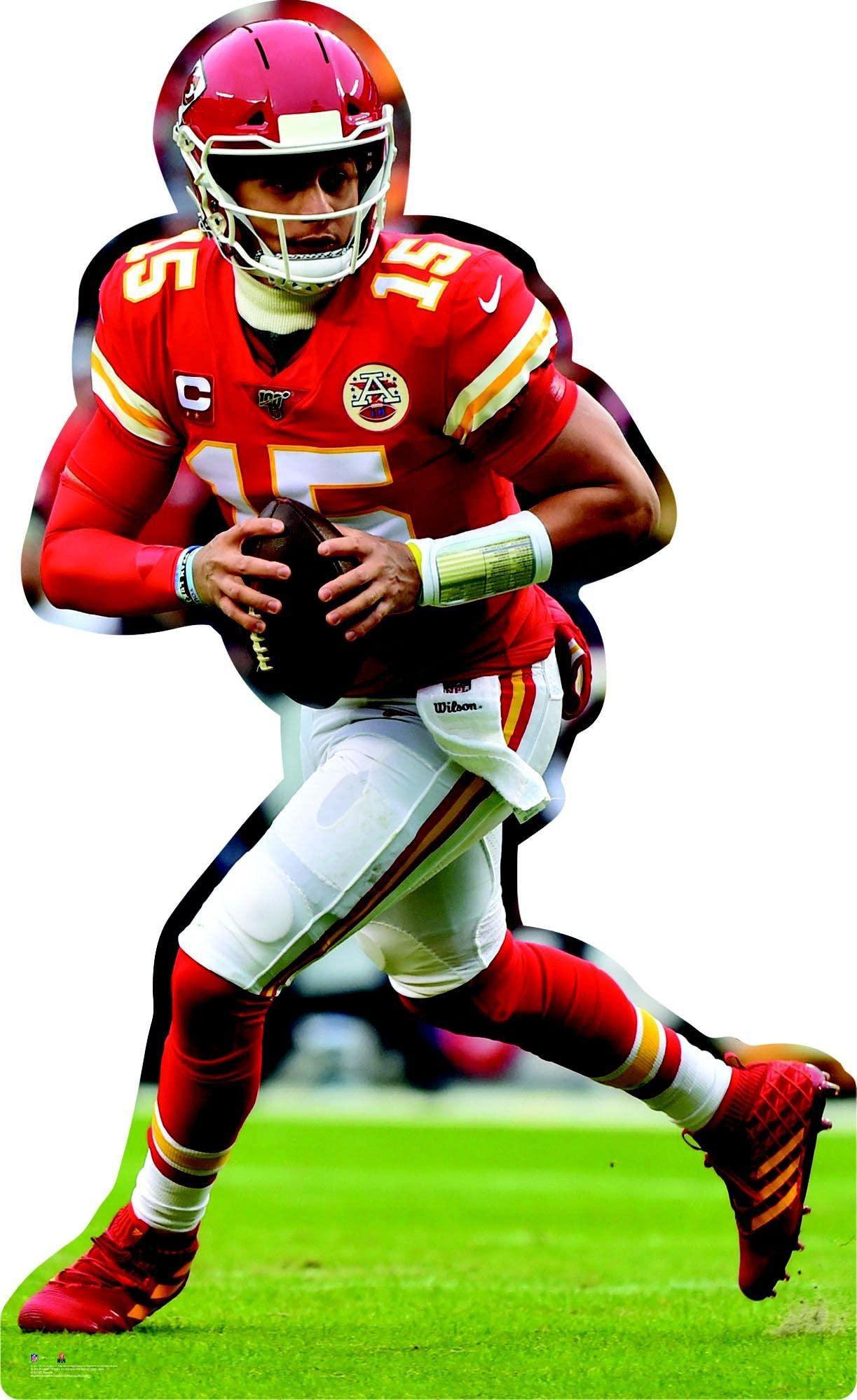 party city kansas city chiefs patrick mahomes life-size cardboard cutout, 6ft tall, party supplies, 1 count